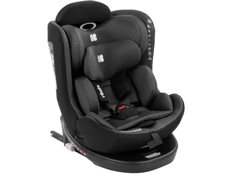 Silla Coche KikkaBoo i-Size, Isofix, Giratoria 360º, Gris Oscuro