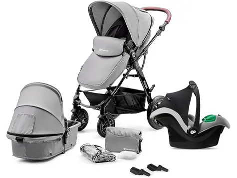 Kinderkraft MOOV Carrito bebé 3 piezas, gris