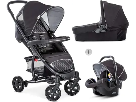 hauck Malibu 4 Trio Set - Carro Bebe 3 Piezas (Negro)