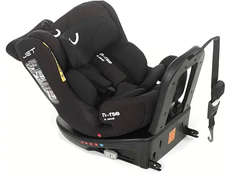 Nurse Jet i-Size: Silla de Coche con Giro 360º y Isofix - Negro