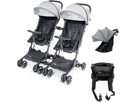 Silla gemelar ultraligera para niños de 6 meses a 25 kg | Compacta y ligera (DELUXE)