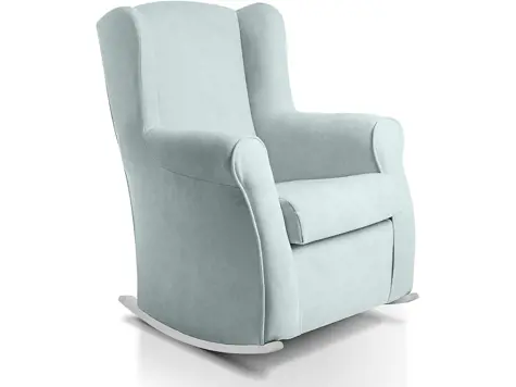 Sillón Lactancia Blanco Carla: Mecedora Acualine Verde Agua