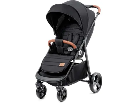 Silla Paseo Kinderkraft GRANDE PLUS, Ligera, Reclinable, Suspensión, Capota XL - Negro