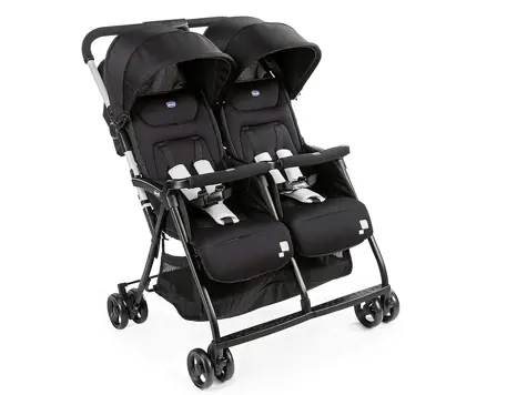 Chicco OHlalà Twin - Silla de Paseo Gemelar - Reclinable y Plegable - Ligera - Color Negro