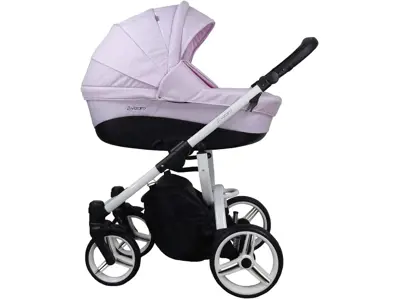 Carrito bebé 3 en 1 Vizaro PEARL - Gama alta, elegante - Garantía 3 años - Rosa pétalo, blanco