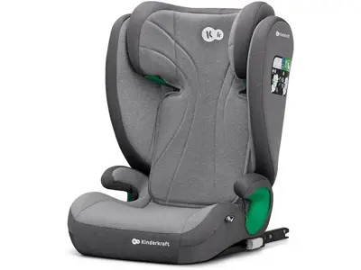 Silla de coche Kinderkraft JUNIOR FIX: Isofix, Grupo 2/3, Universal, Gris.