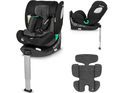 Silla de Coche LIONELO BRAAM i-Size: 0-36kg, Giratoria, ISOFIX+, Reposacabezas Ajustable