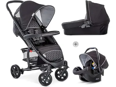 hauck Malibu 4 Trio Set - Carro Bebe 3 Piezas (Negro)