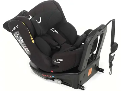 Nurse Jet i-Size: Silla de Coche con Giro 360º y Isofix - Negro