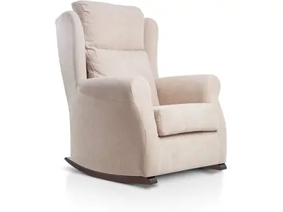 Sillón Balancín Wengué para Lactancia, Tela Antimanchas Beige