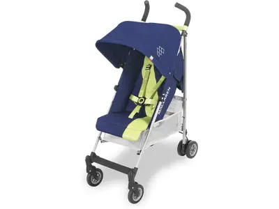 Silla de paseo Maclaren Triumph, compacta y ligera - Azul oscuro/lima