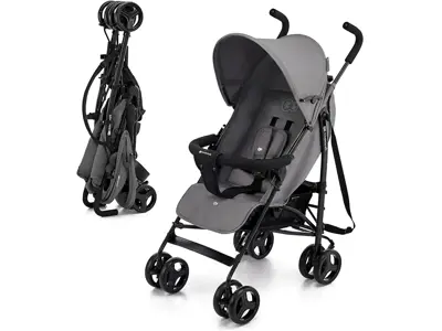 Silla de Paseo Bebé Kinderkraft TIK - Ligera, Plegable, Reclinable - Gris