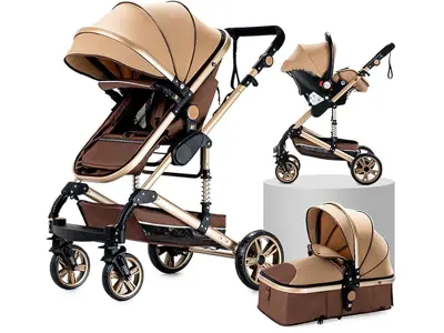 Sistema de Viaje para Bebé 3 en 1 - Carrito con Capazo y Silla de Paseo (739 Beige)