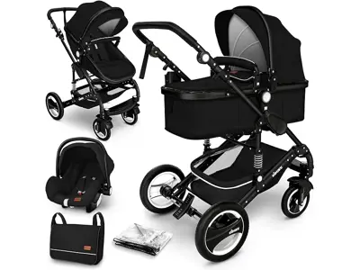 KIDUKU® Carrito de Bebé 3 en 1 | Silla de Paseo para Niños | Carricoche de 3 Piezas | Ligero